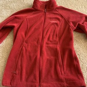 Red Columbia fleece jacket